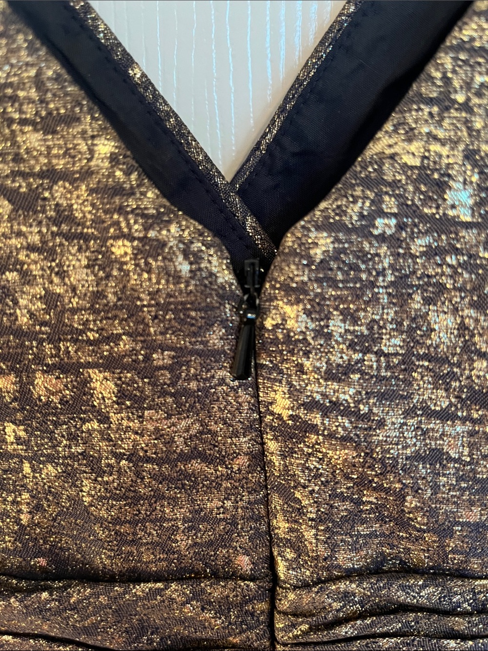 Theia Gold Foil Fit & Flair Dress - Picture 6 of 12